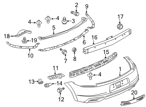 Cover-Rear Bumper Under Diagram for 6410B246