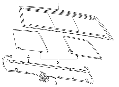2021 Ram 3500 Glass & Hardware - Back Glass Diagram 2
