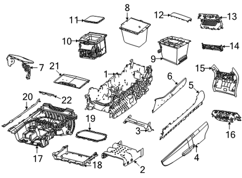 2022 Jeep Grand Wagoneer Front Console, Rear Console Diagram 5
