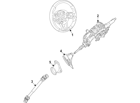 2022 Jeep Grand Cherokee L Steering Column, Steering Wheel & Trim, Shaft & Internal Components Diagram 4