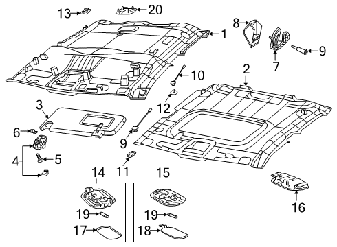 2022 Ram 1500 Interior Trim - Cab Diagram 2