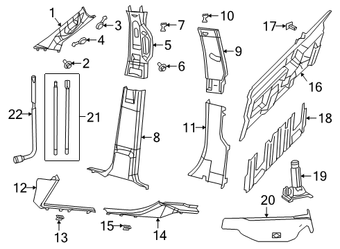 2022 Ram 2500 Interior Trim - Cab Diagram 5