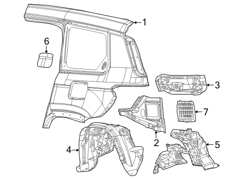 2022 Jeep Grand Cherokee Quarter Panel & Components Diagram