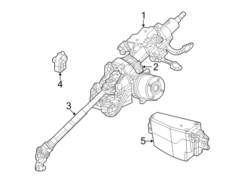 2024 Jeep Grand Cherokee Steering Column, Steering Wheel & Trim, Shaft & Internal Components Diagram 1