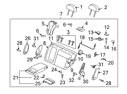 ARMREST-Rear Seat Diagram for MR966785YC