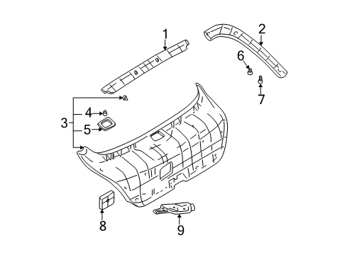 GROMMET-T-GROMMET-Tail Gate Trim Panel Mounting Diagram for 8175822200