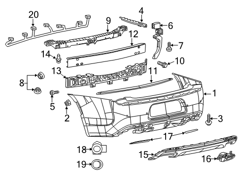 2022 Chrysler 300 Bumper & Components - Rear Diagram