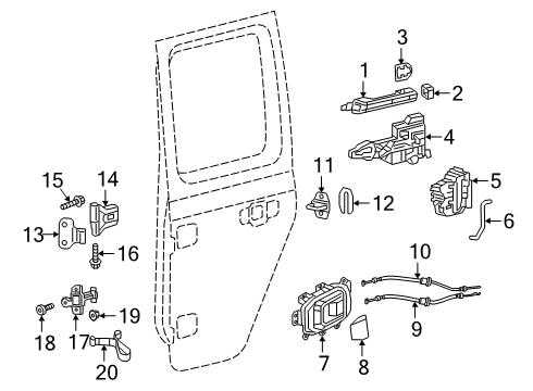 2022 Jeep Gladiator Lock & Hardware Diagram 4