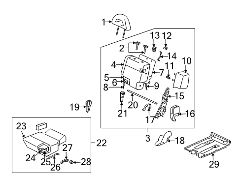 Cable-2ND Seat Lever Control Diagram for MR408125