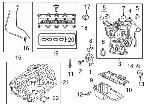 2023 Dodge Durango Engine Parts, Mounts, Cylinder Head & Valves, Camshaft & Timing, Variable Valve Timing, Oil Cooler, Oil Pan, Oil Pump, Adapter Housing, Crankshaft & Bearings, Pistons, Rings & Bearings Diagram 4