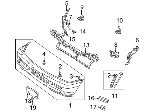 Extension-Front Bumper Diagram for MR607477