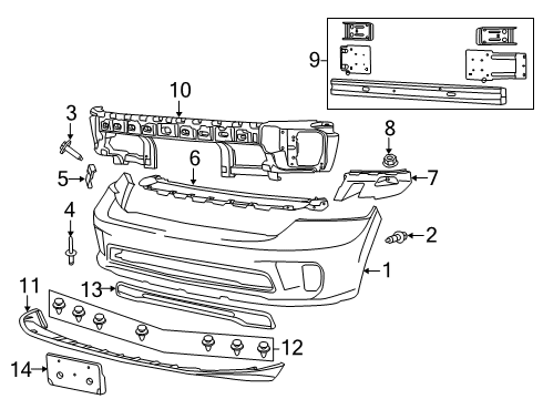 2022 Ram 1500 Classic Bumper & Components - Front Diagram 1