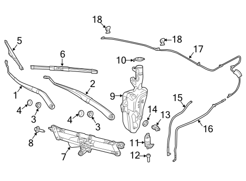 2023 Jeep Compass Wiper & Washer Components Diagram 2