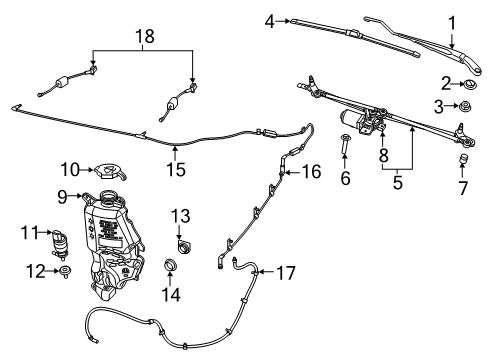 2024 Ram 1500 Wiper & Washer Components Diagram