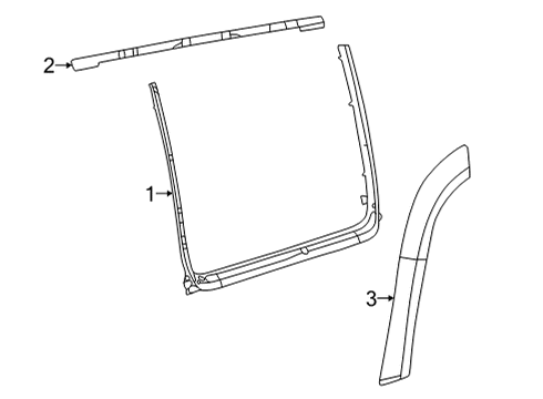 2022 Jeep Grand Wagoneer APPLIQUE-DAY LIGHT OPENING Diagram for 68406376AD