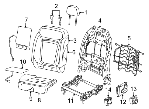 2021 Jeep Renegade Front Seat Components Diagram 5