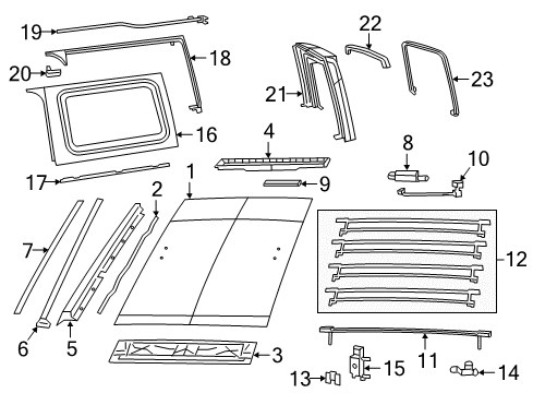 2024 Jeep Wrangler Top Cover & Components Diagram 3