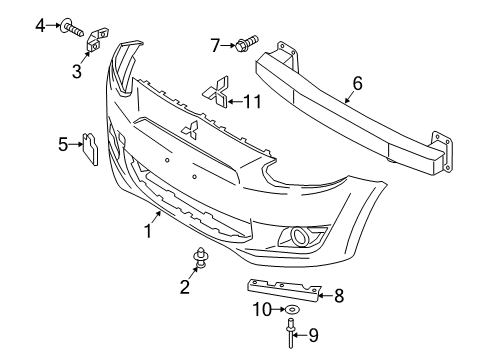 Bracket-Front Bumper Side Diagram for 6400D316