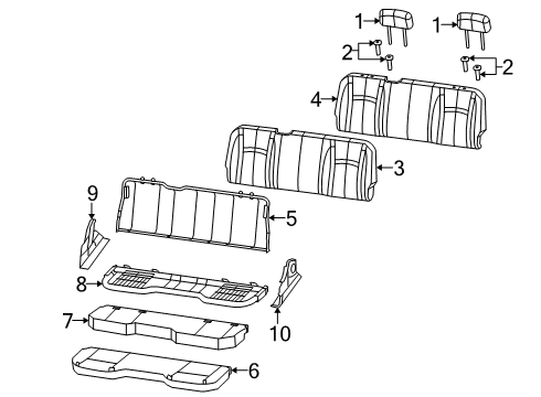 2023 Ram 1500 Classic Rear Seat Components Diagram 2