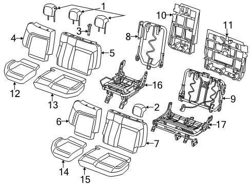 2022 Ram ProMaster City Rear Seat Components Diagram