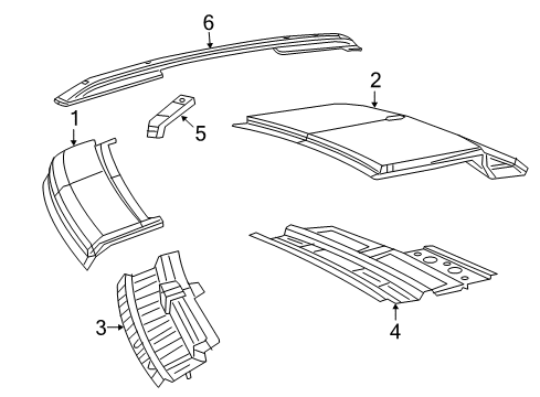 2022 Jeep Renegade Roof & Components, Exterior Trim Diagram 1
