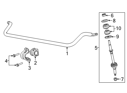 2021 Ram 3500 Stabilizer Bar & Components - Front Diagram 1
