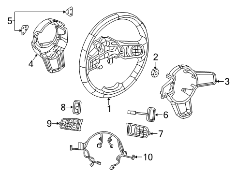 2021 Jeep Gladiator WHEEL-STEERING Diagram for 7MF911A3AA
