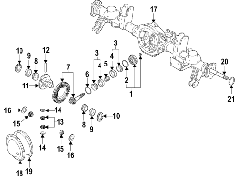 2023 Ram 2500 Rear Axle, Differential, Propeller Shaft Diagram
