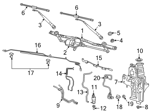 2024 Jeep Wrangler Wiper & Washer Components Diagram 4