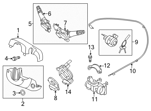 Sub Set-S-Sub Set-Steering Lock Diagram for 819001RB00