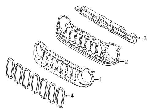 2022 Jeep Renegade Grille & Components Diagram 2