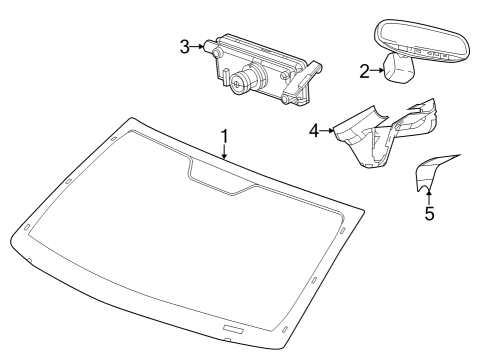 2024 Jeep Grand Cherokee Glass - Windshield Diagram