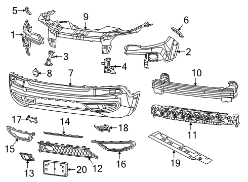 2022 Jeep Cherokee Bumper & Components - Front Diagram 1