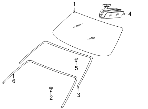 Glass-W/S-Glass-Windshield Diagram for 8611025100