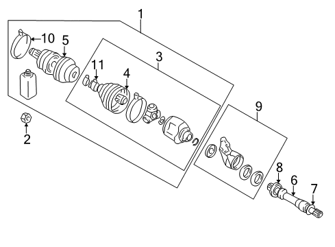 Bracket-Front Axle Shaft Diagram for 3817A008