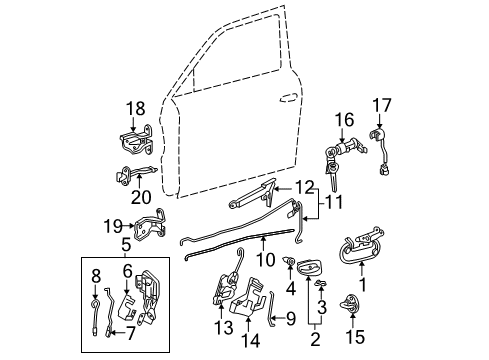 ACTUATOR-ACTUATOR Assembly-Front Dr,LH Diagram for 9573525020