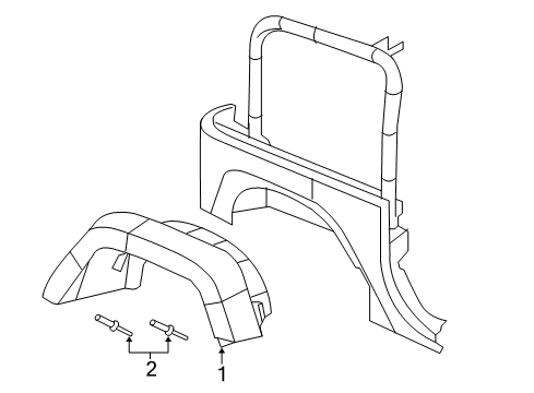 2022 Jeep Wrangler Exterior Trim - Quarter Panel Diagram 2