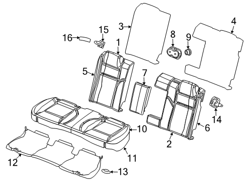 2022 Dodge Challenger Rear Seat Components Diagram 3