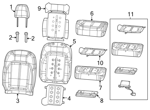 2024 Jeep Grand Wagoneer L Front Seat Components Diagram 1