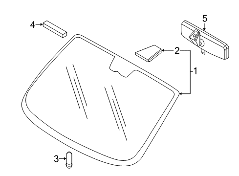 2022 Ram ProMaster City Glass - Windshield Diagram