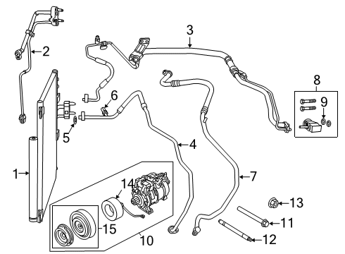 2022 Ram 3500 A/C Condenser, Compressor & Lines Diagram 1