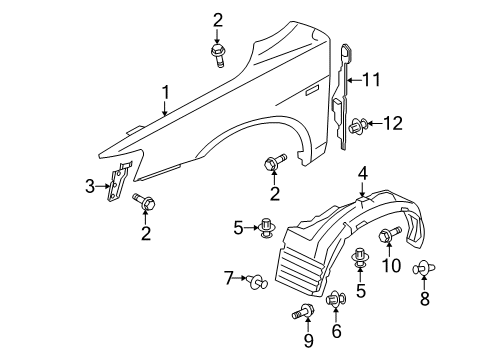 Shield-Front Fender Splash Diagram for 5370B838