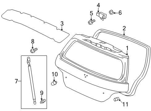 PROP/GAS-TAILGATE Diagram for MR991807