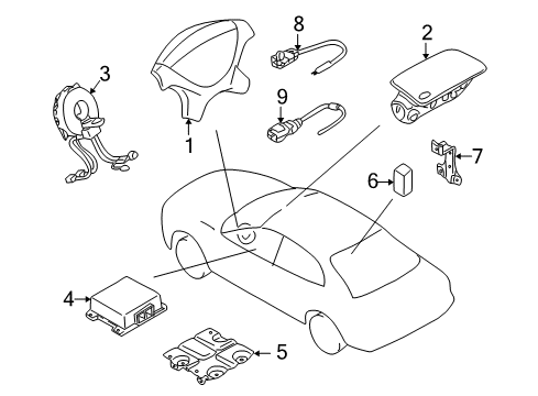 Bracket-Air Bag Control Module Diagram for MR409505