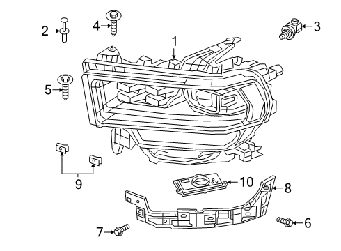 2021 Ram 2500 Headlamp Components Diagram 2