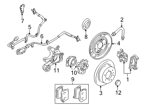 Plate-Rear Brake Backing Diagram for MR510553