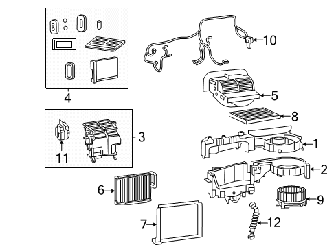 2023 Chrysler Voyager A/C Evaporator & Heater Components Diagram