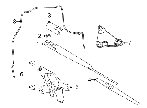 2022 Dodge Durango Wiper & Washer Components Diagram 1