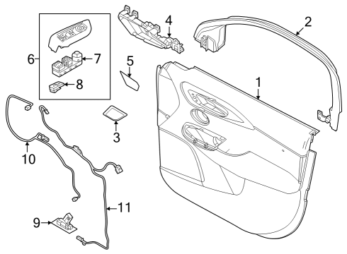 2023 Dodge Hornet BEZEL-POWER WINDOW Diagram for 7MU55LXHAA