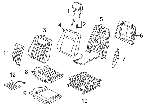 2022 Dodge Charger Front Seat Components Diagram 1